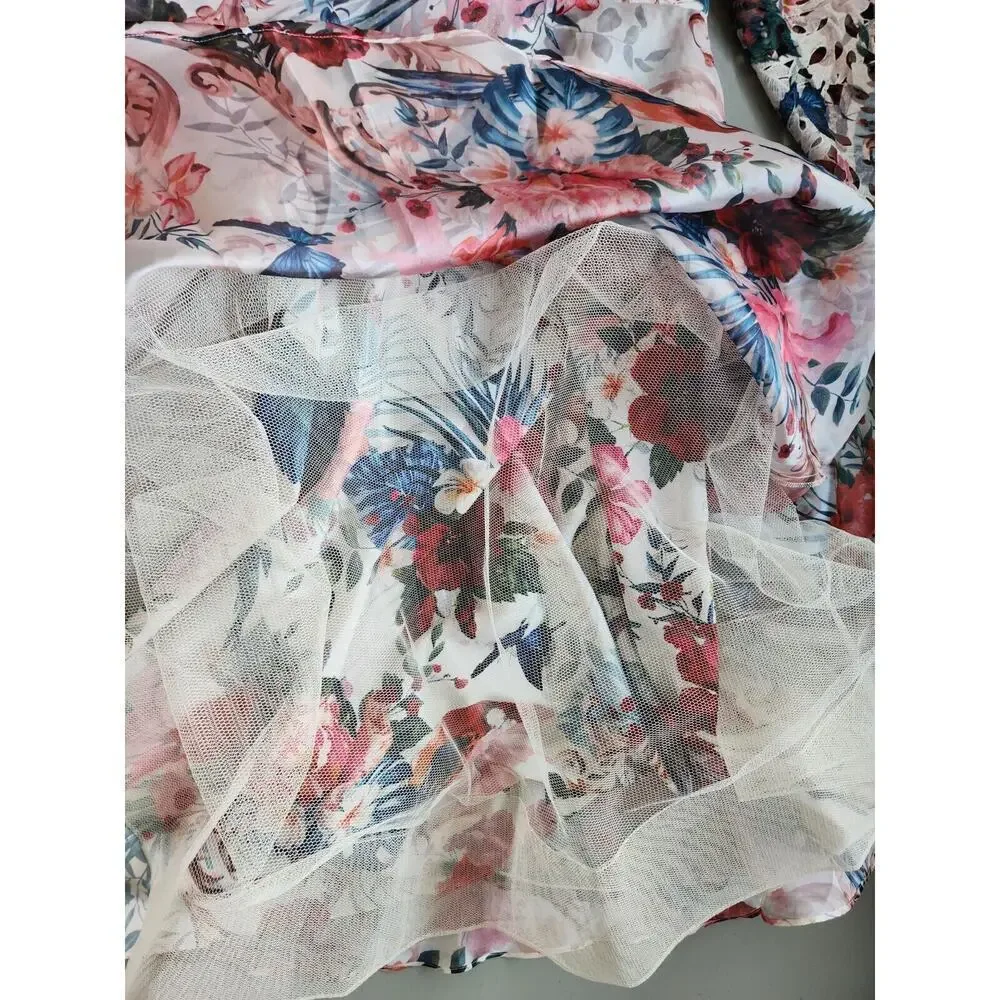 NWT Marchesa Notte Flared Floral Long-Sleeve Dress Size 8 #2N502 - Picture 14 of 14